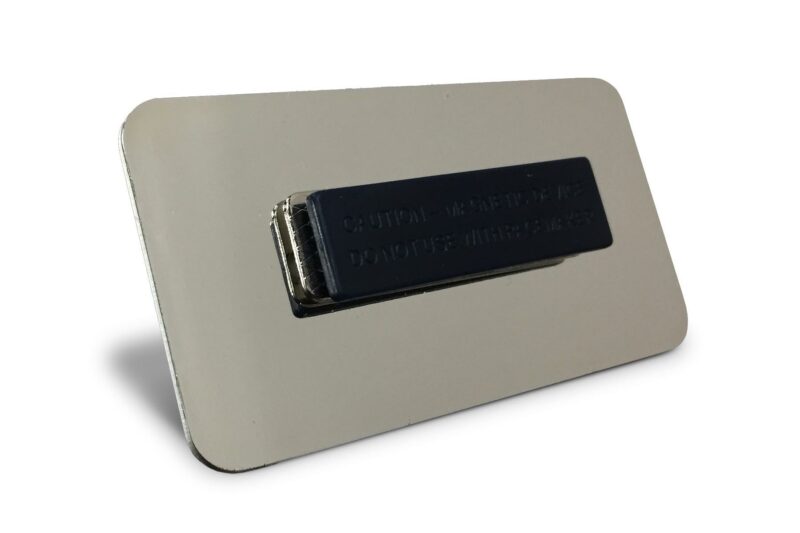 KWMB | Framed Name Tag - Black/Silver Block 1.5x3 - Image 2