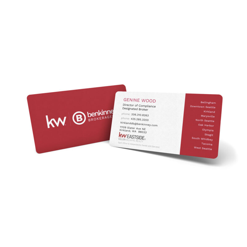 KW Ben Kinney Brokerages Business Cards without Photo