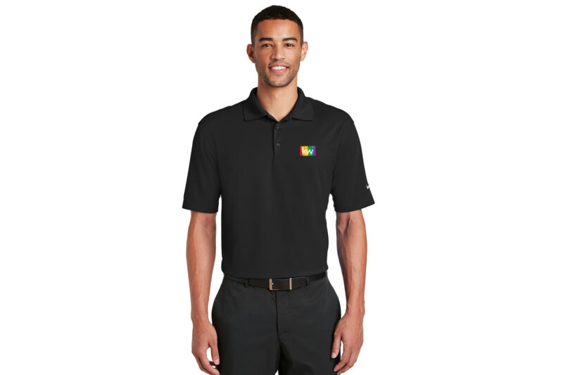 Nike Mens Short Sleeve Polo with KW Rainbow Network Logo