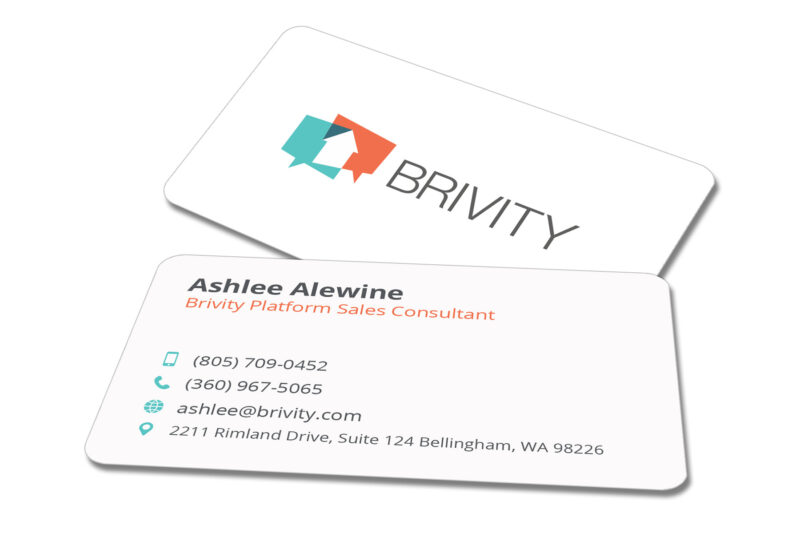 Brivity | White Business Card with White Back