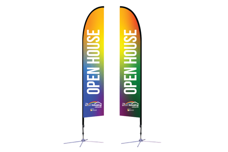The LGBT Housing Initiative | 14 ft. Feather Flag X-Based Double-Sided