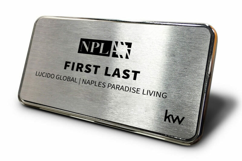 Lucido Global - NPL | Framed Name Tag – Silver 1.5×3