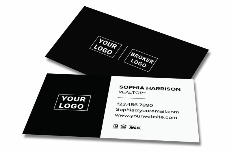 Black/White Business Card with Black Back