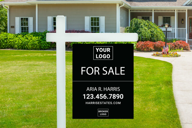 24x30 Black Yard Sign