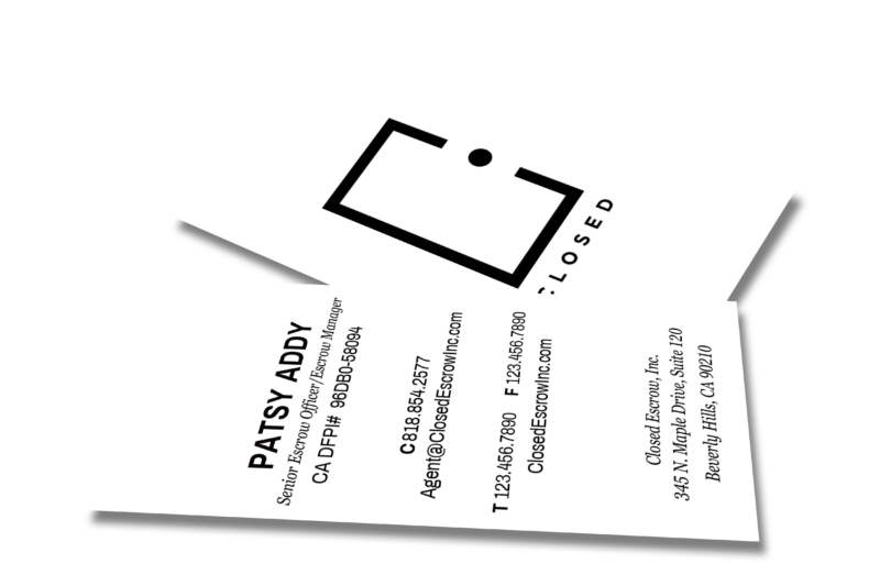 Closed Escrow Business Card