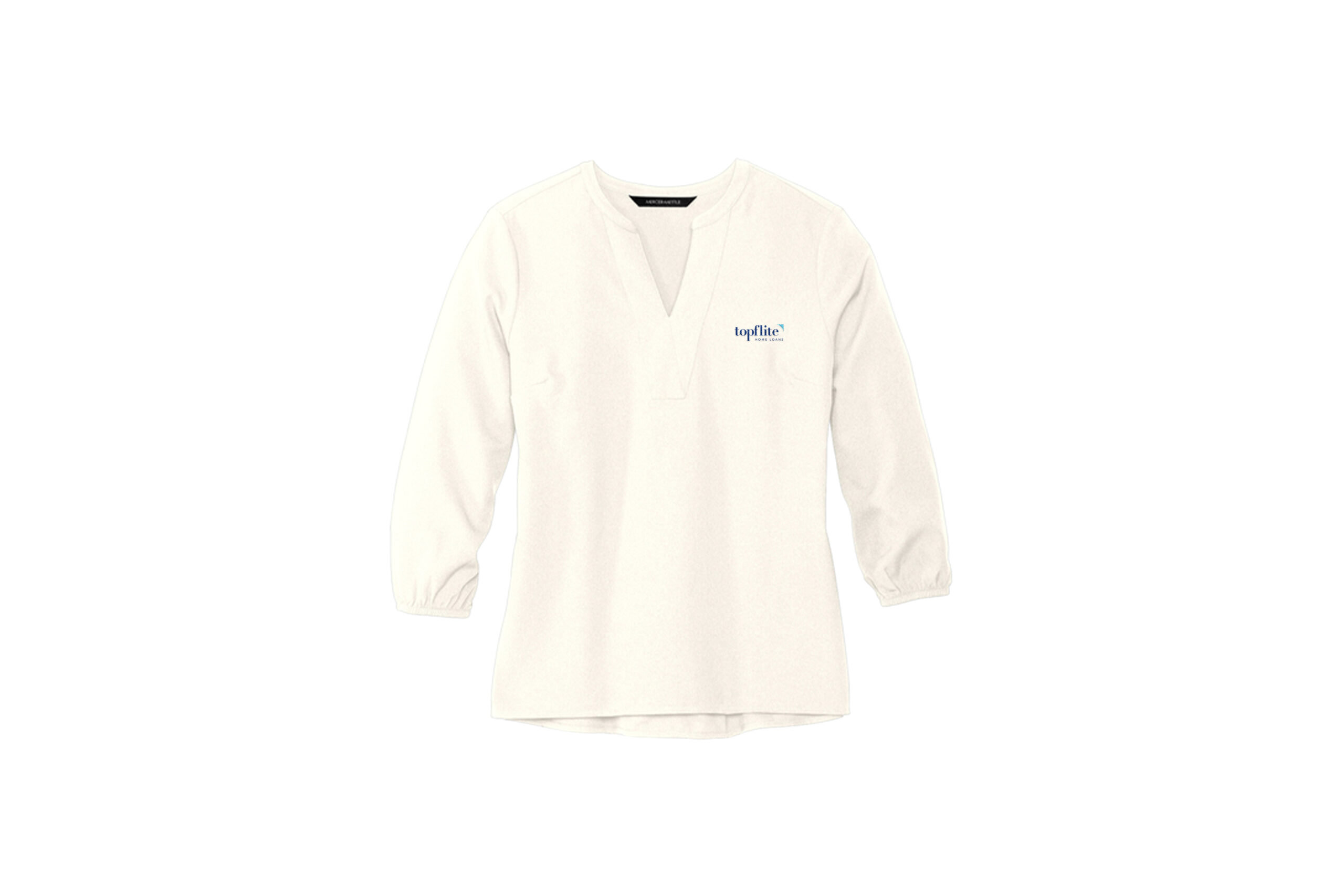 Top Flite Home Loans | Mercer+Mettle® Women's Stretch Crepe Long Sleeve Camp Blouse - Image 4
