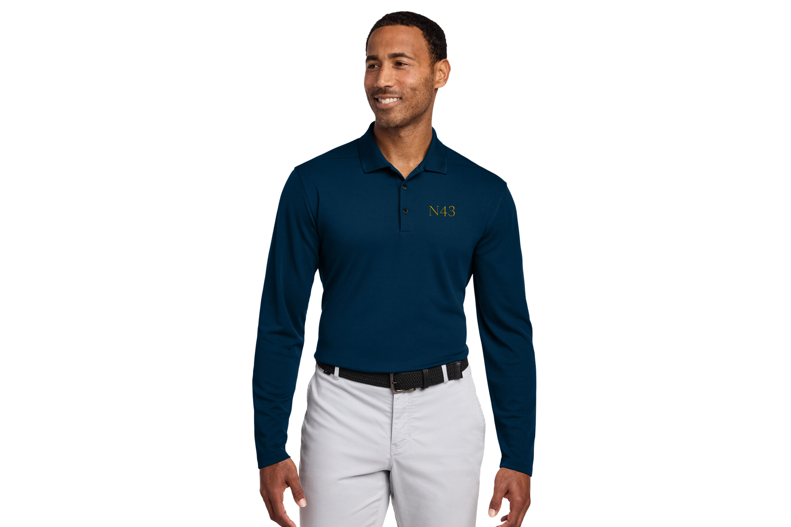 N43 | Nike Mens Long Sleeve Polo - Image 3