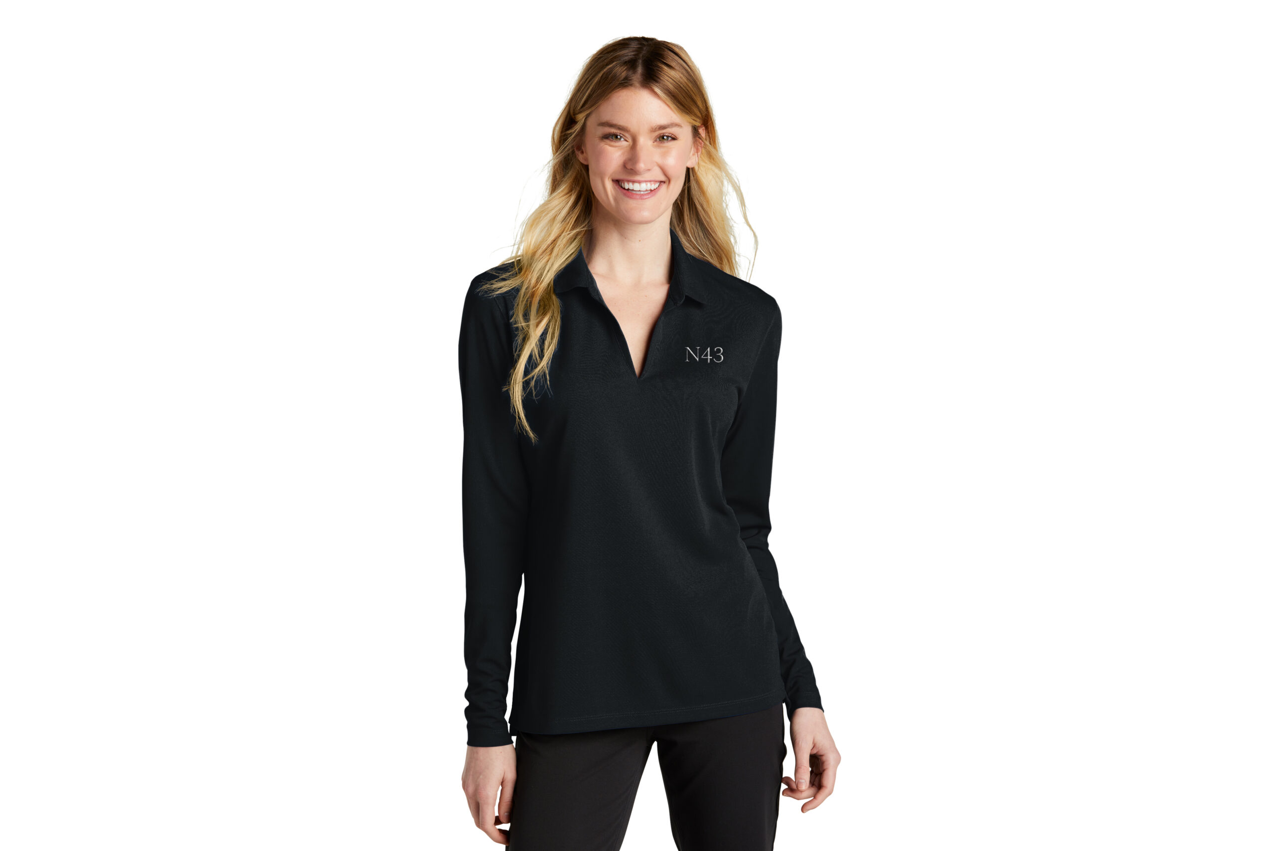 N43 | Nike Ladies Long Sleeve Polo - Image 3